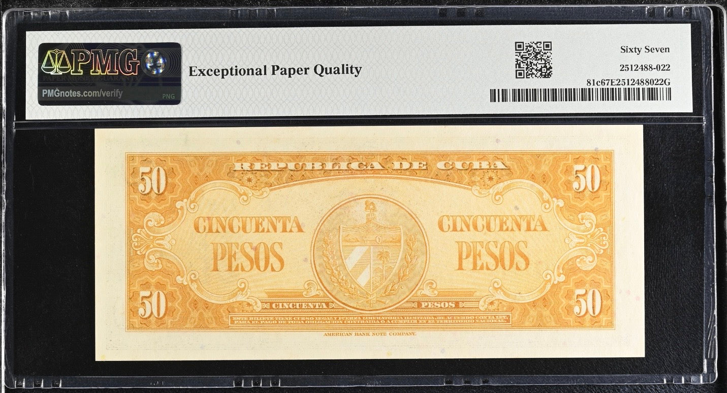 1960 50 Peso PMG 67 EPQ TOP POP