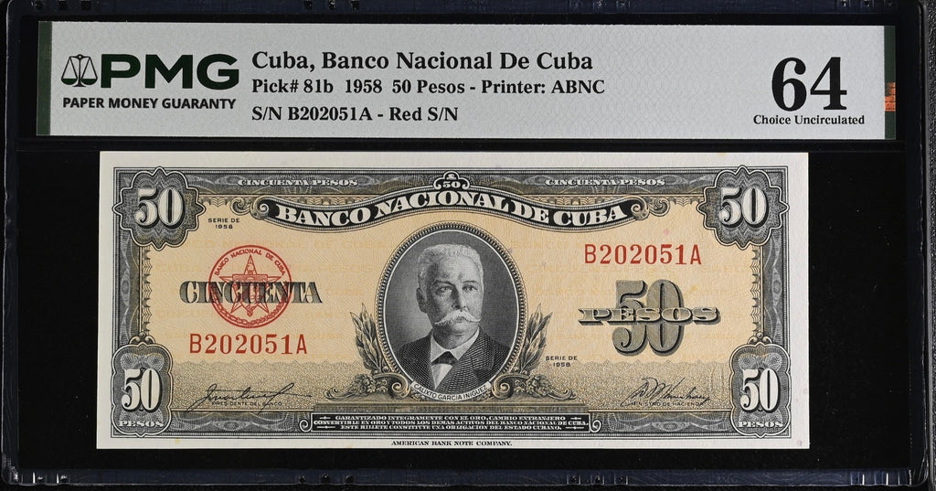 1958 50 Peso PMG 64