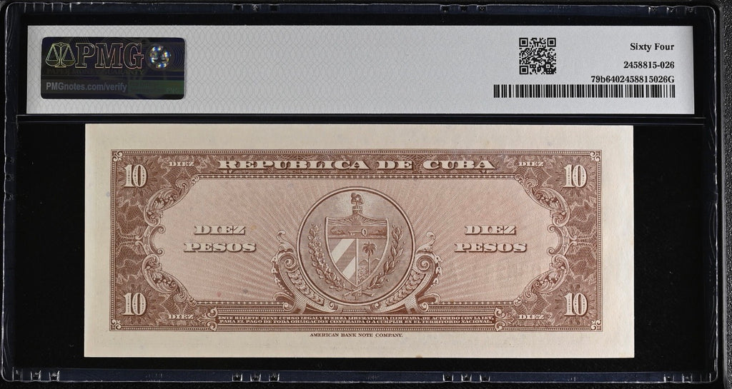 1960 10 Peso PMG 64