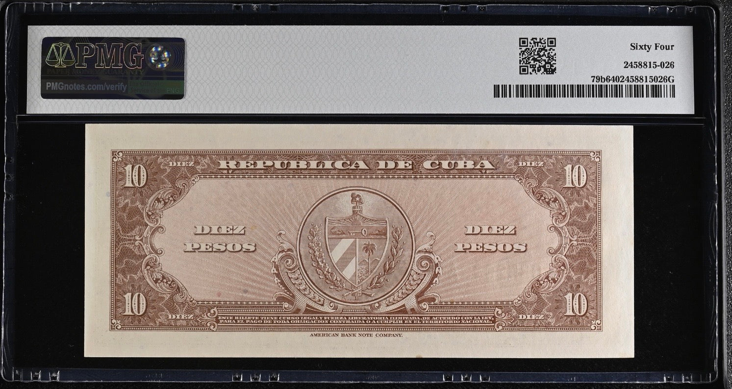 1960 10 Peso PMG 64