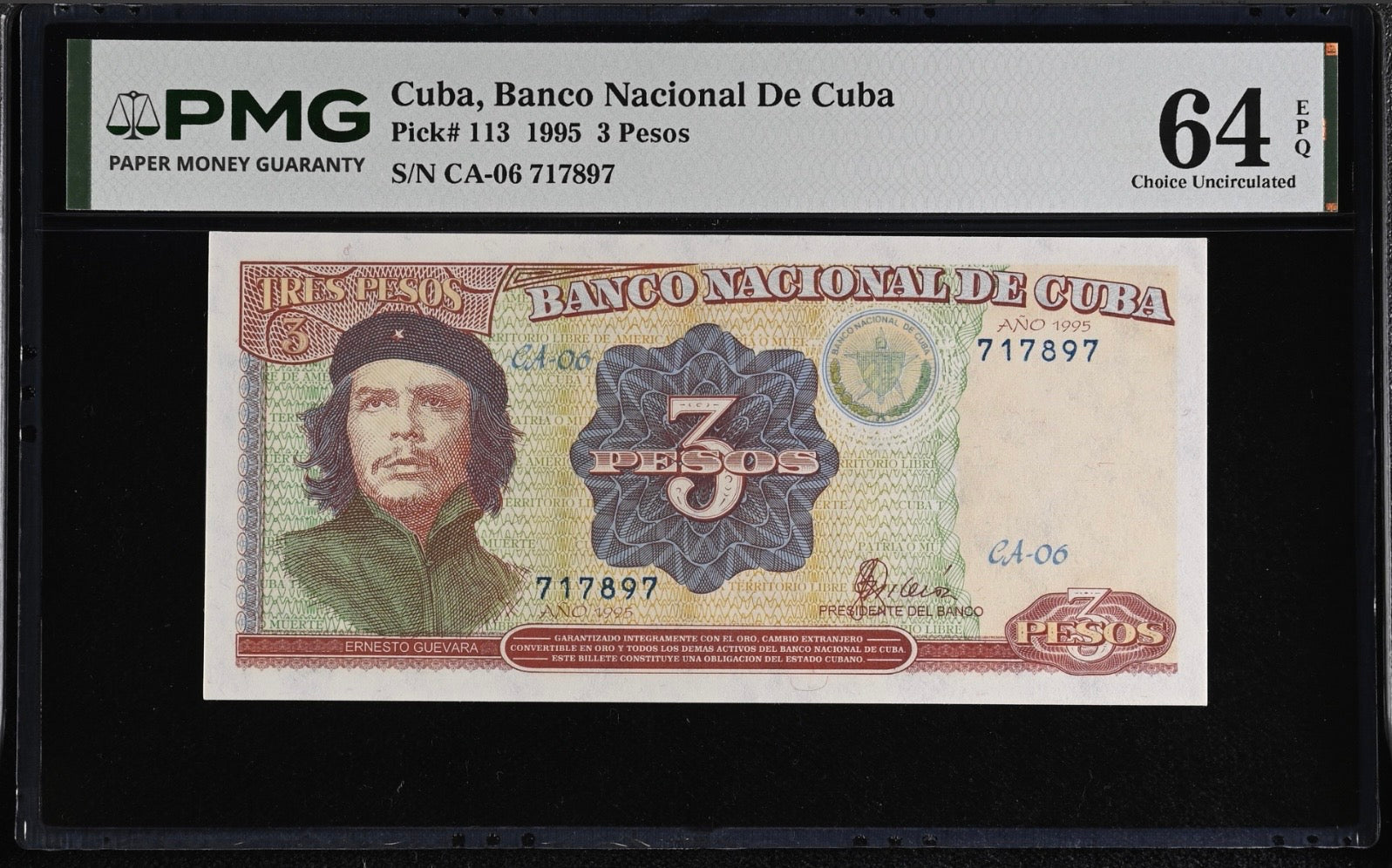1995 3 Peso PMG 64 EPQ