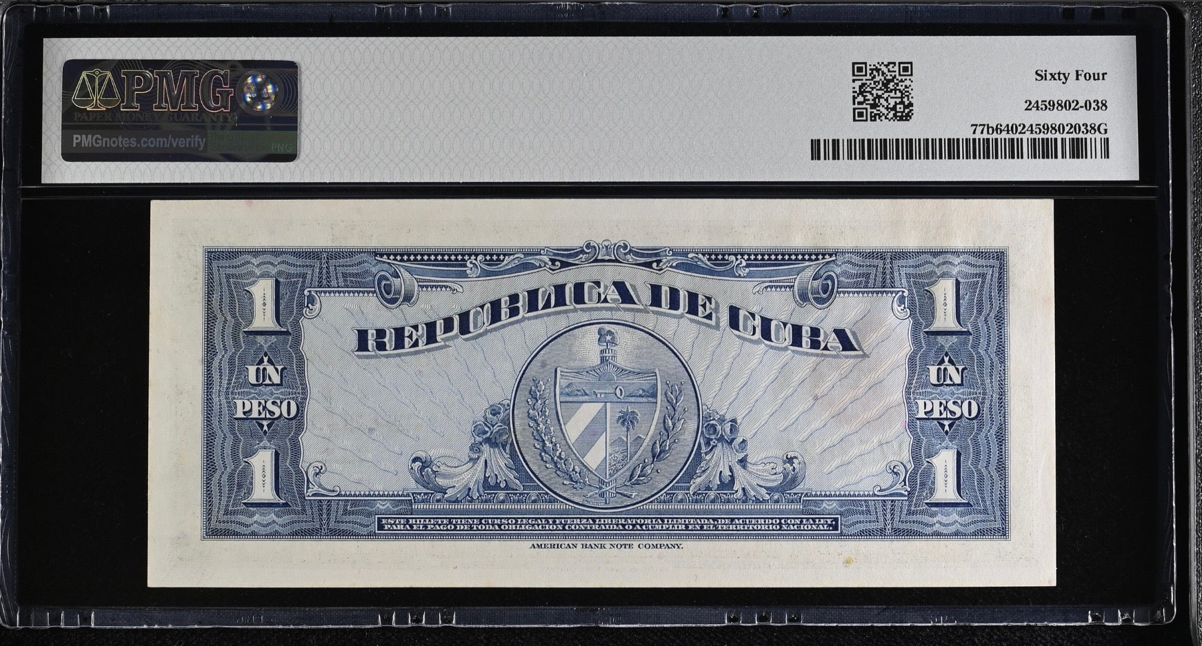 1960 1 Peso PMG 64