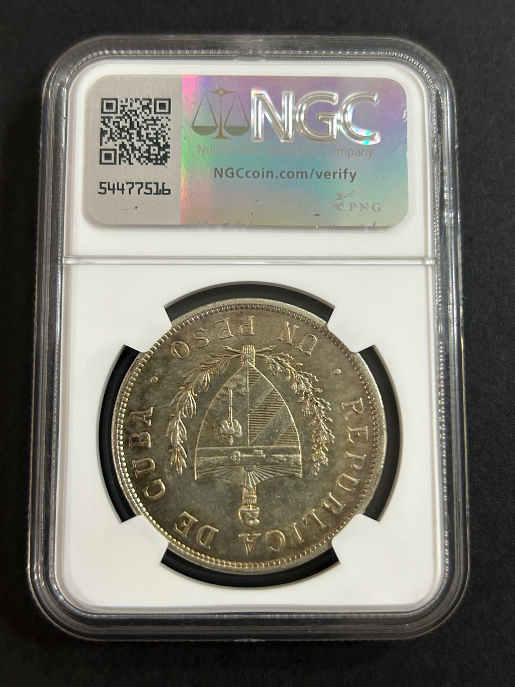 1932 Cuba 1 Peso - NGC UNC Details - Cleaned