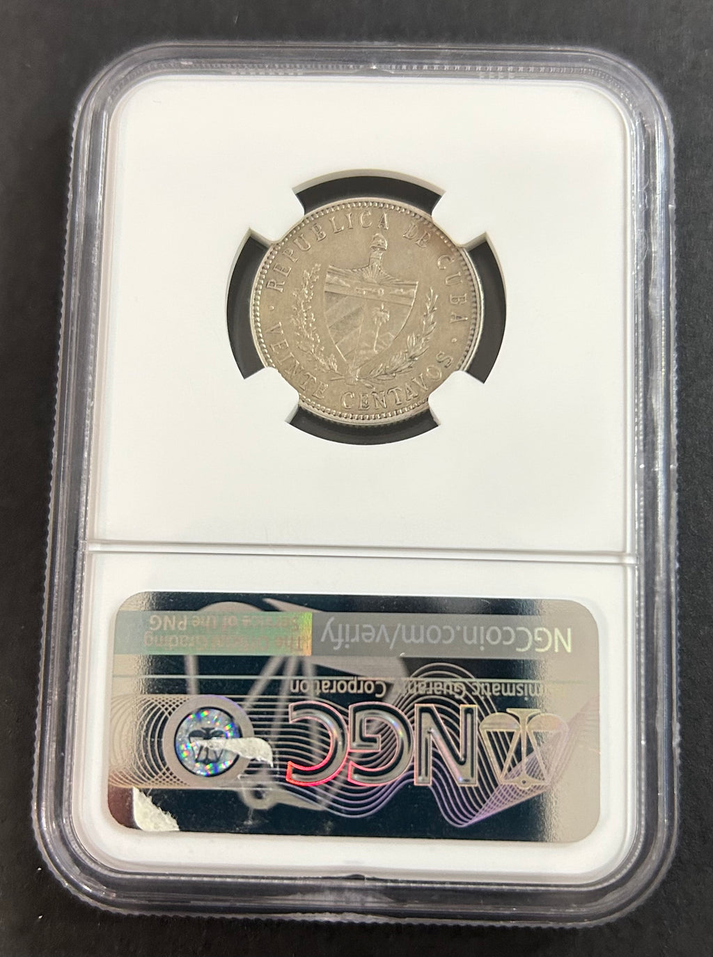 1916 Cuba 20C AU55 NGC
