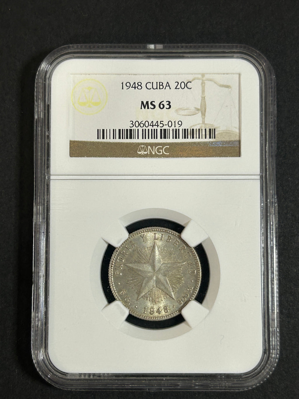 1948 Cuba 20C MS 63 NGC