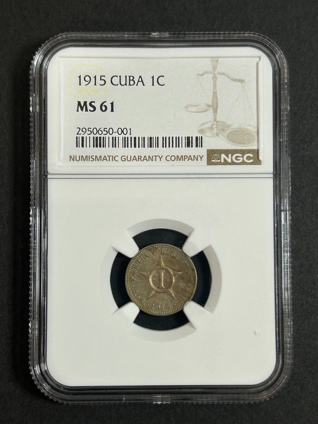 1915 Cuba 1C MS 61 NGC