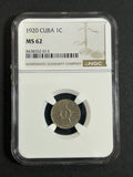 1920 Cuba 1C MS 62 NGC