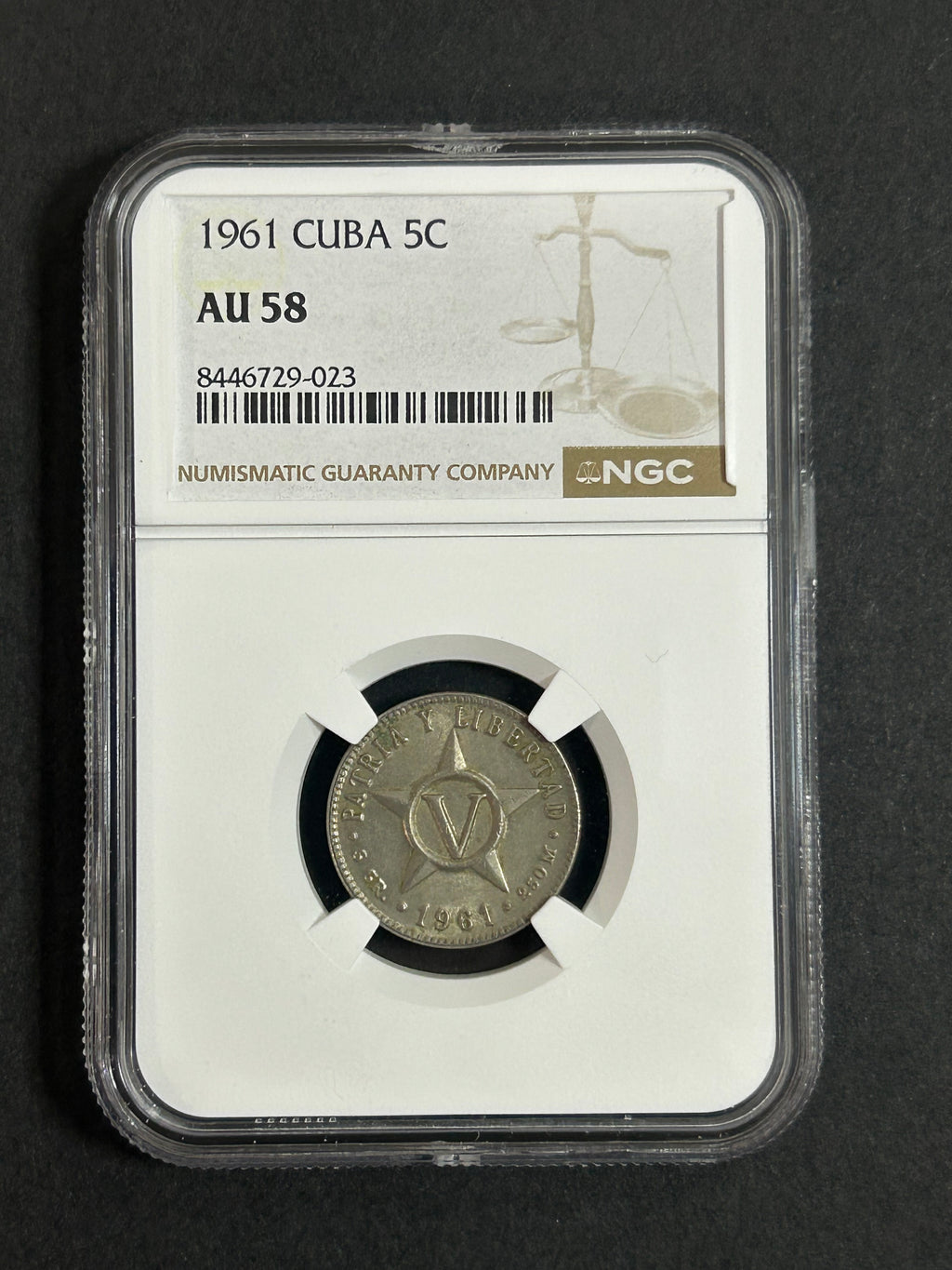 1961 Cuba 5C AU 58 NGC
