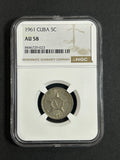 1961 Cuba 5C AU 58 NGC