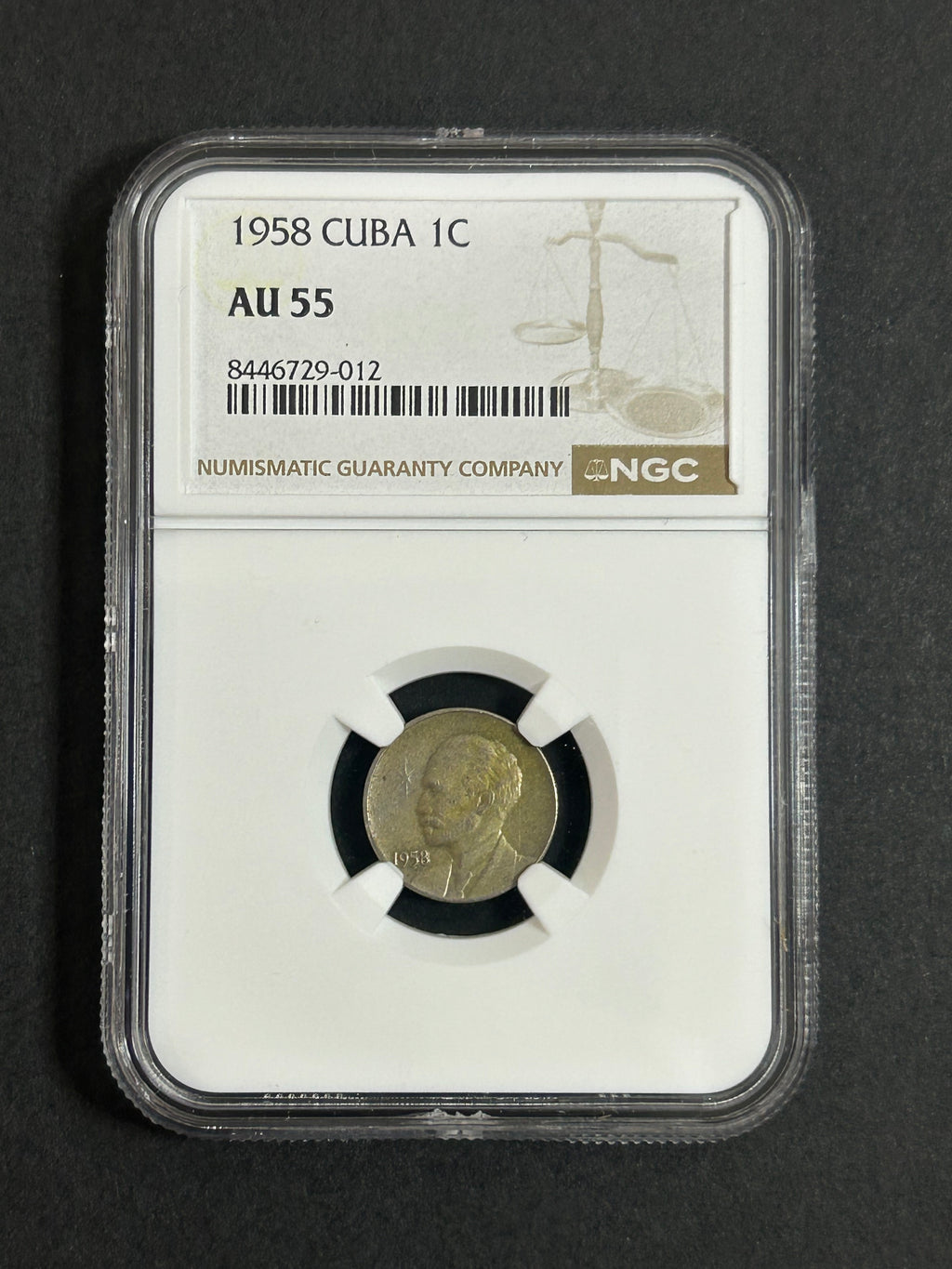 1958 Cuba 1C AU55 NGC