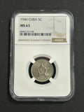 1946 Cuba 5C MS 63 NGC