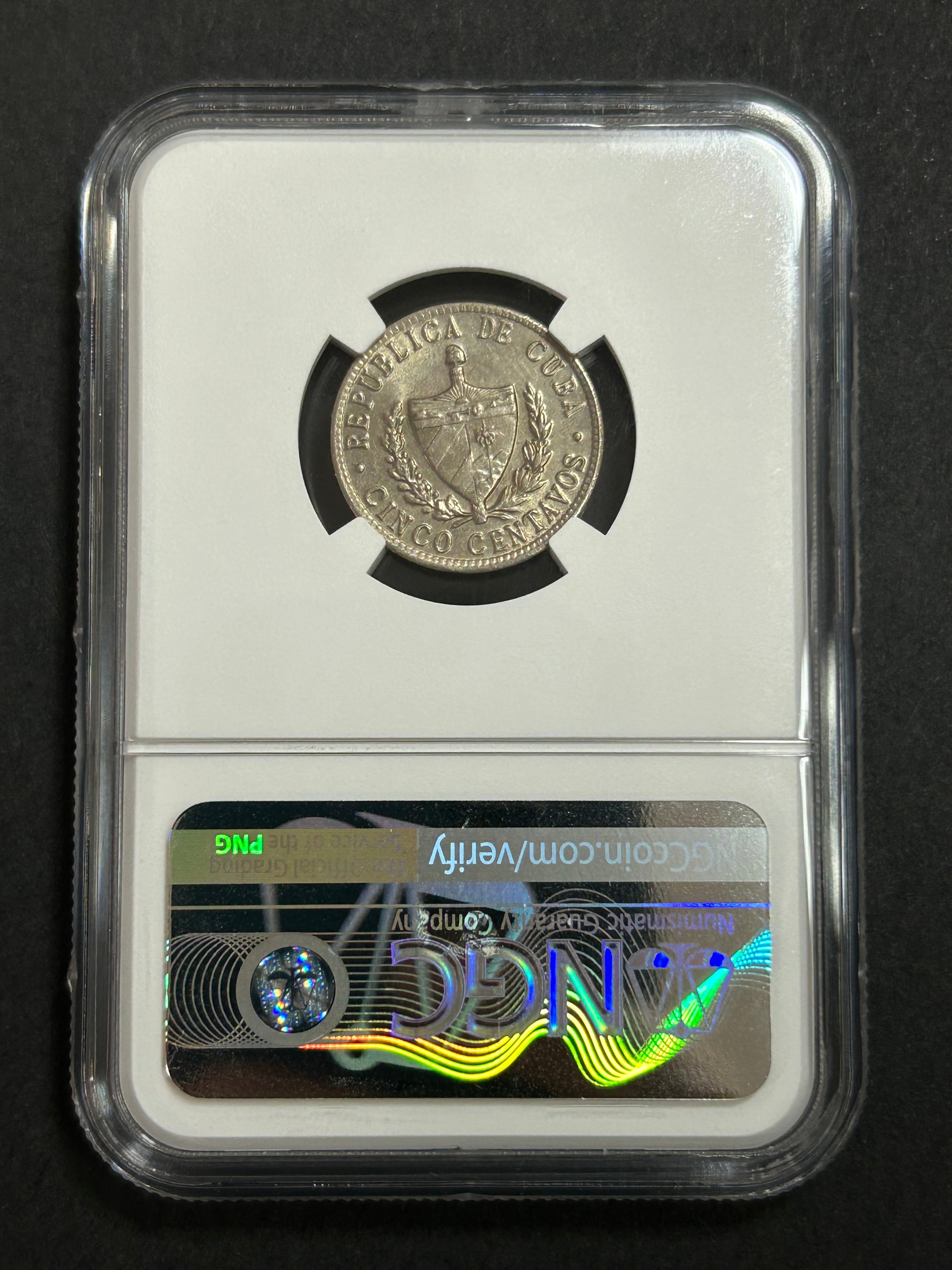 1946 Cuba 5C MS 63 NGC