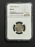 1946 Cuba 5C MS 62 NGC