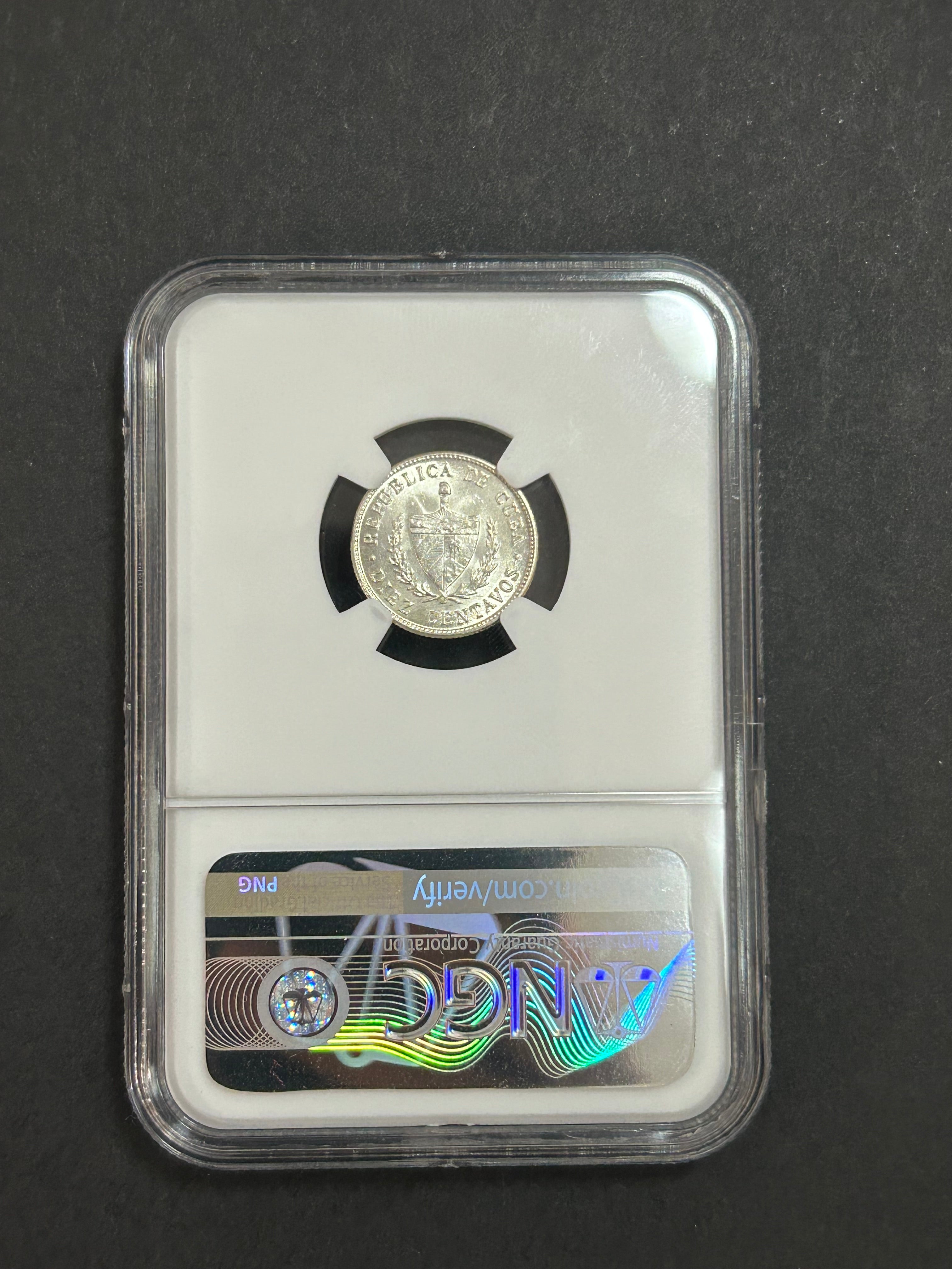 1949 Cuba 10C MS64 NGC