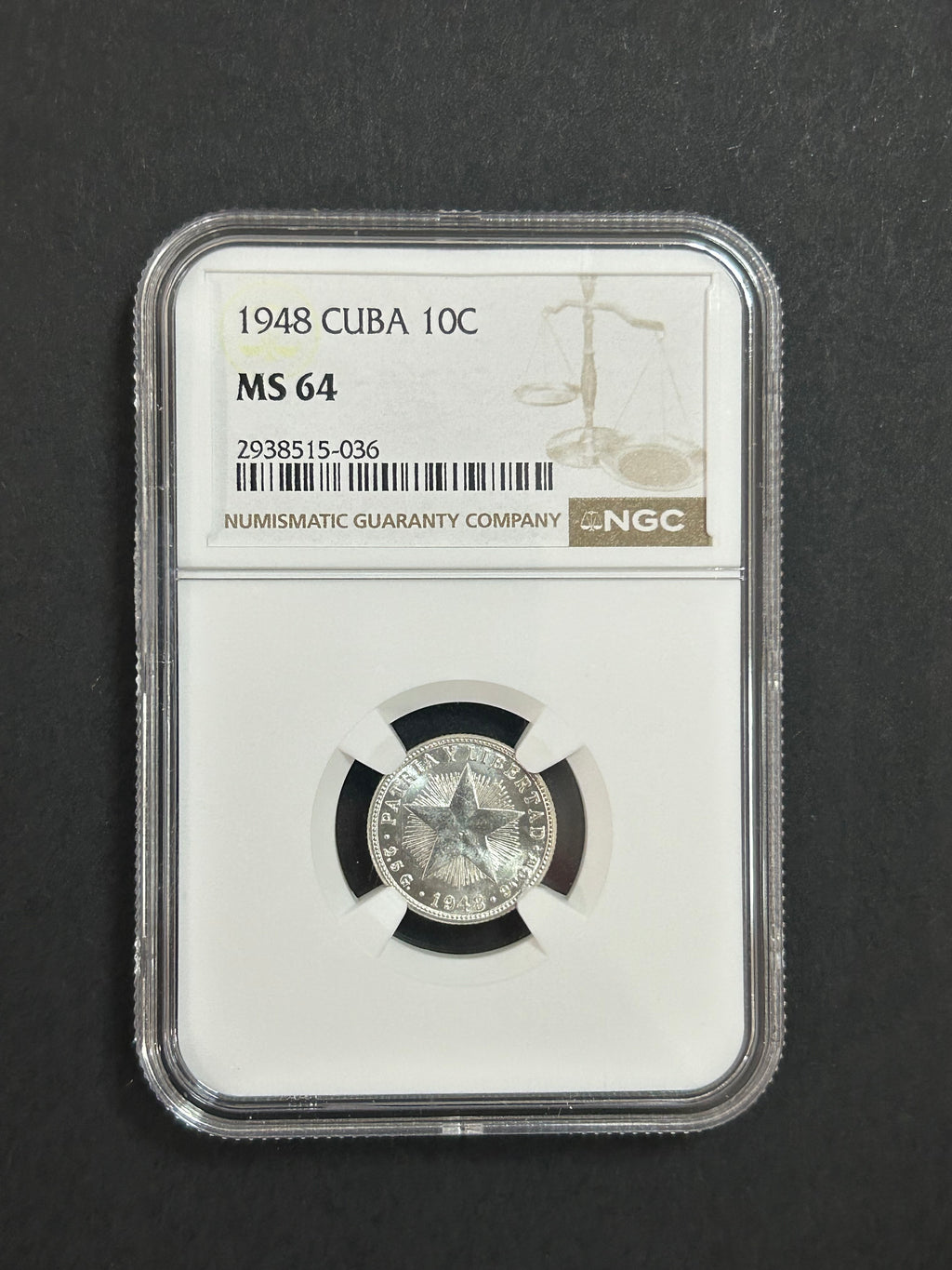 1948 Cuba 10C MS 64 NGC