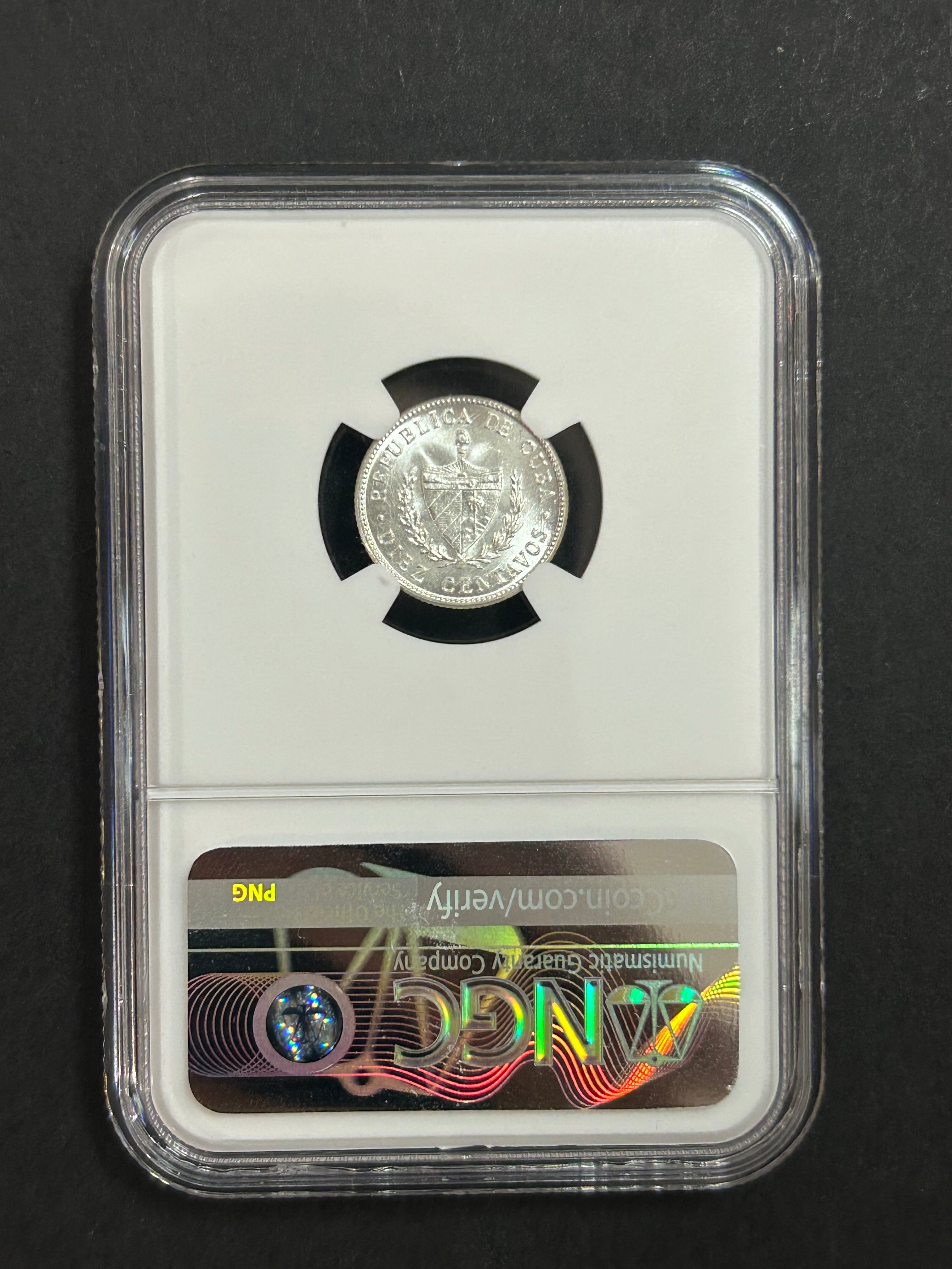 1948 Cuba 10C MS 64 NGC
