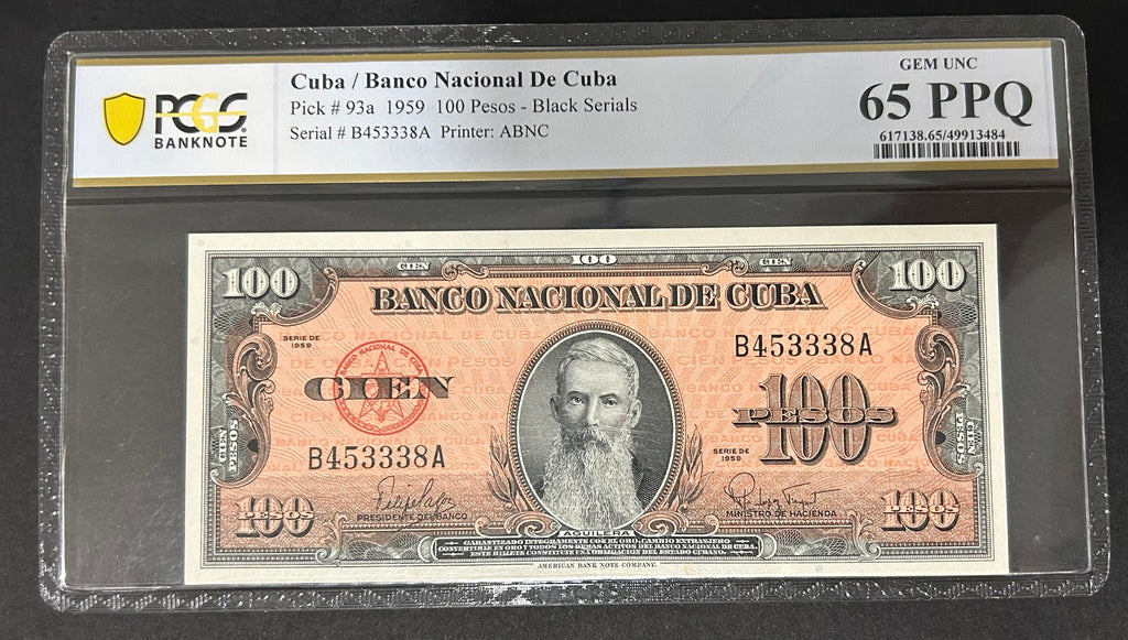 1959 Cuba 100 Peso PMG 65 EPQ