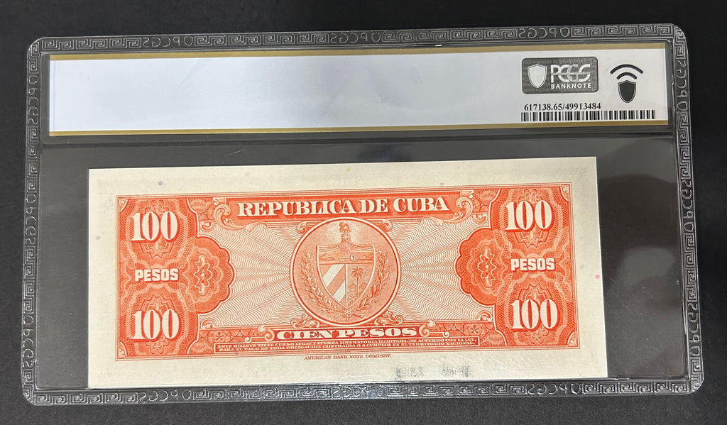 1959 Cuba 100 Peso PMG 65 EPQ