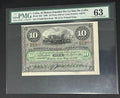 1896 10 Peso PMG 63 El Banco Español de la Isla