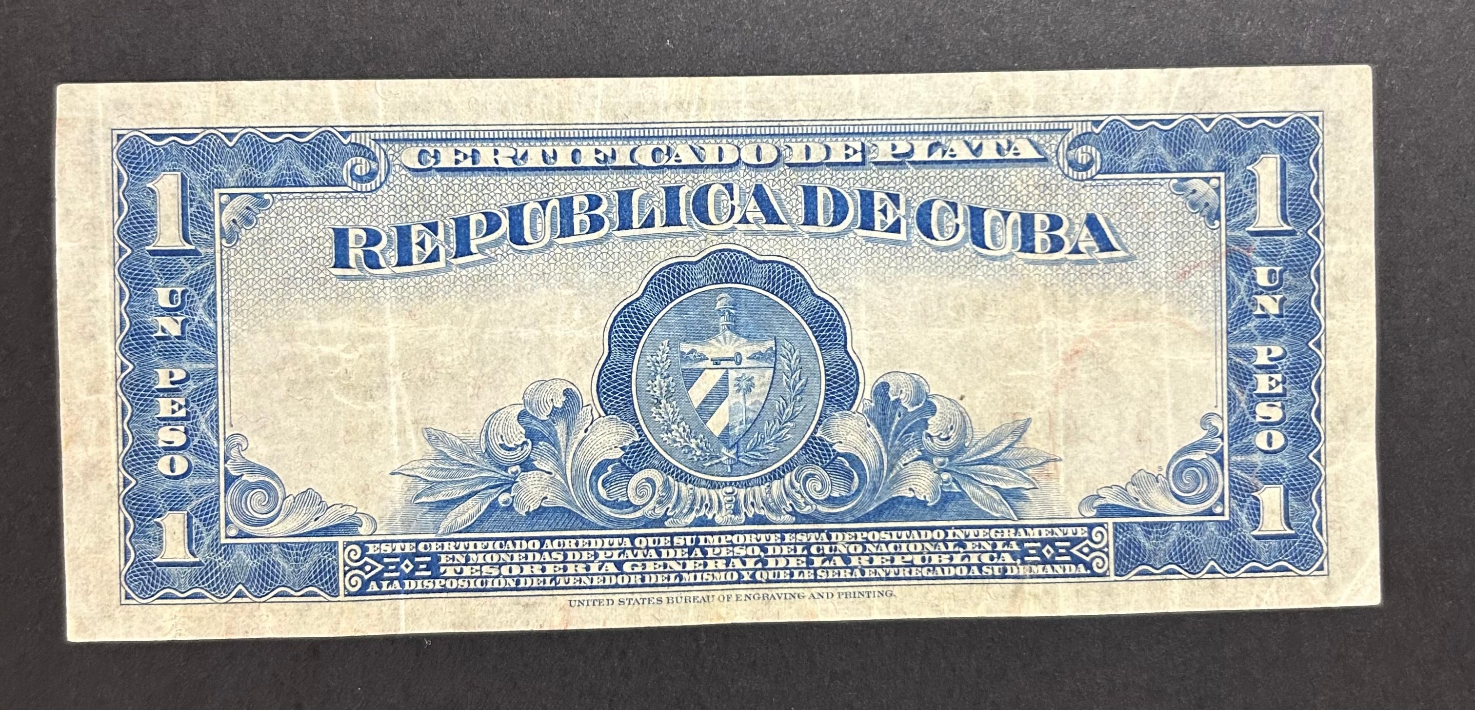 1943 1 Peso Cert. De Plata Circulado