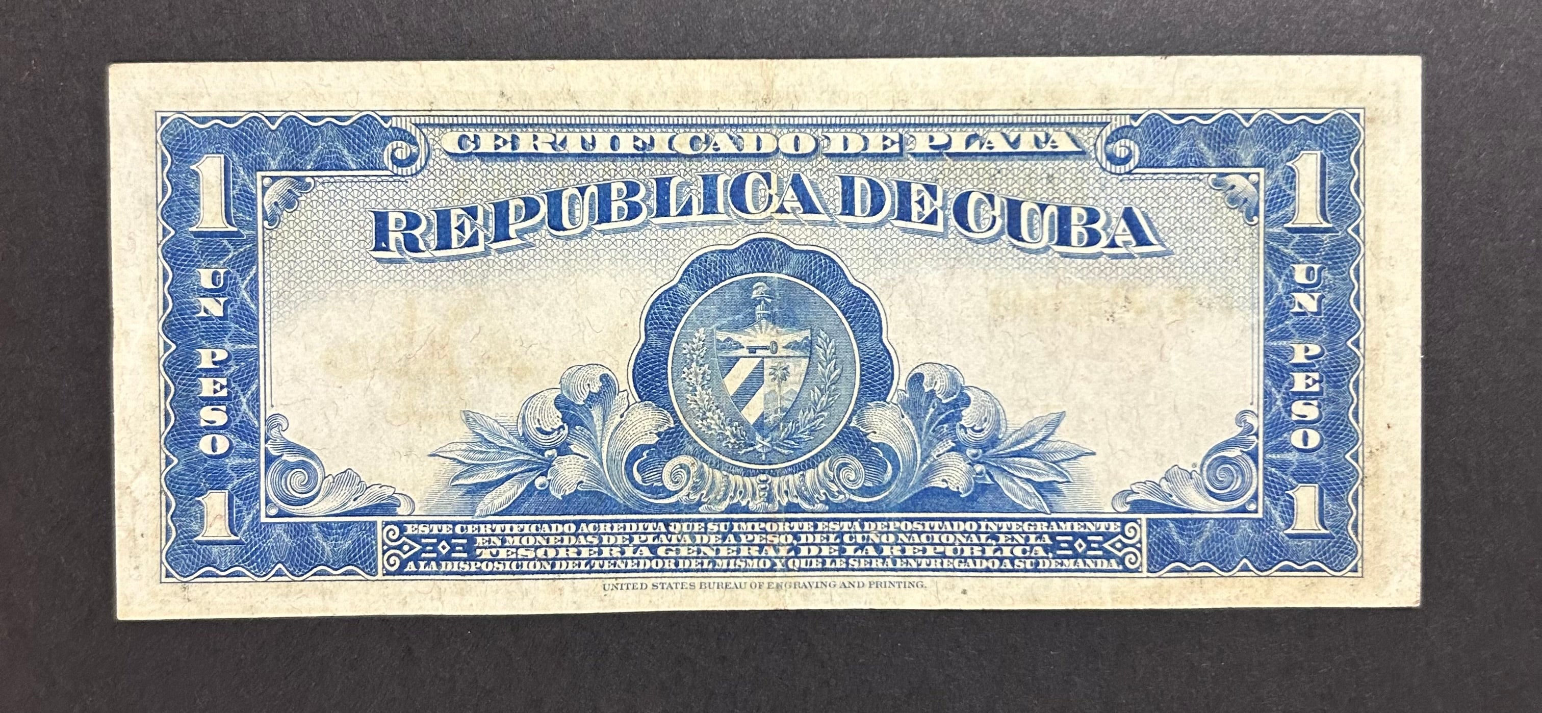 1938 1 Peso Cert. De Plata Circulado