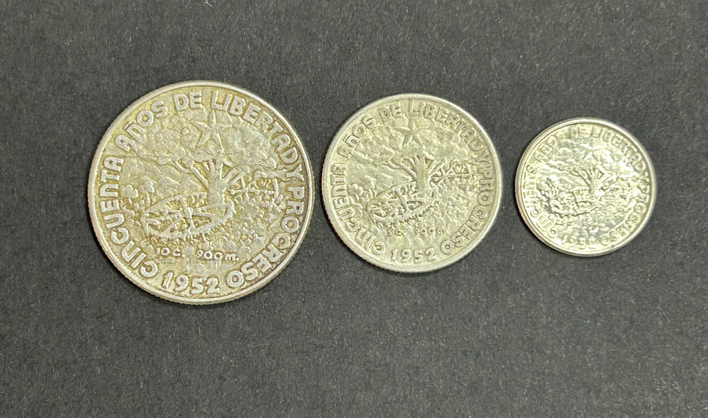 1952 50 Aniversario las 3 Monedas