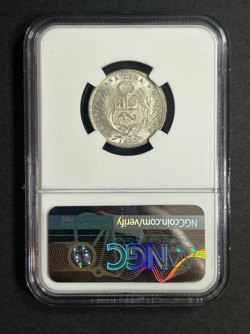 1916 FG R Peru 1/5S MS65 NGC