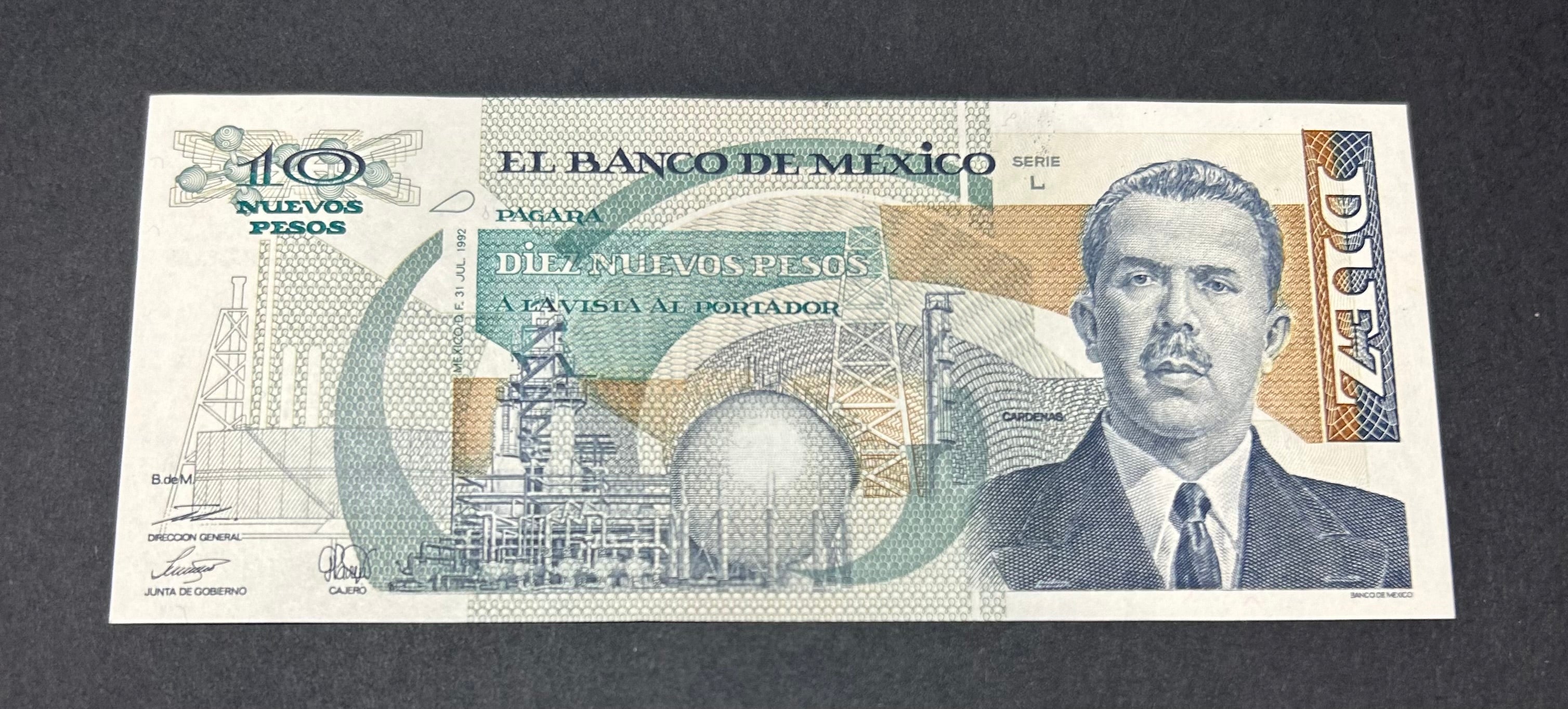 1992 10 Nuevos Pesos Mexico AU