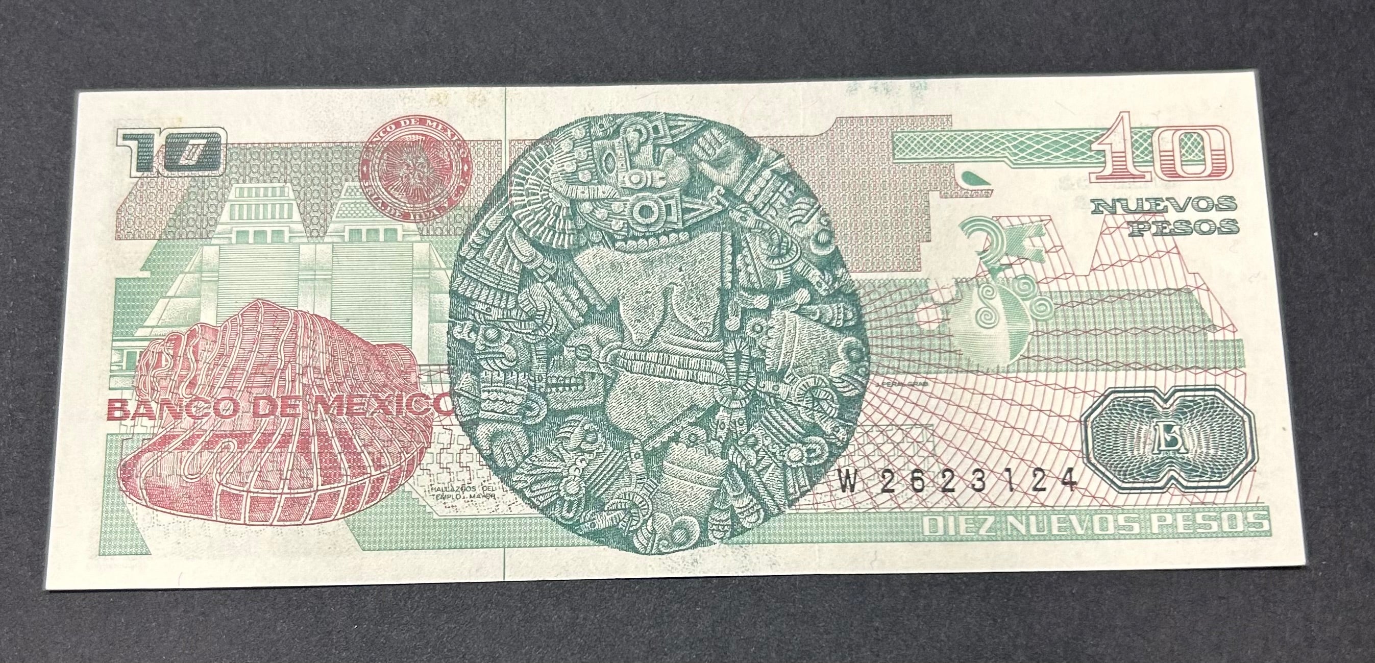 1992 10 Nuevos Pesos Mexico AU