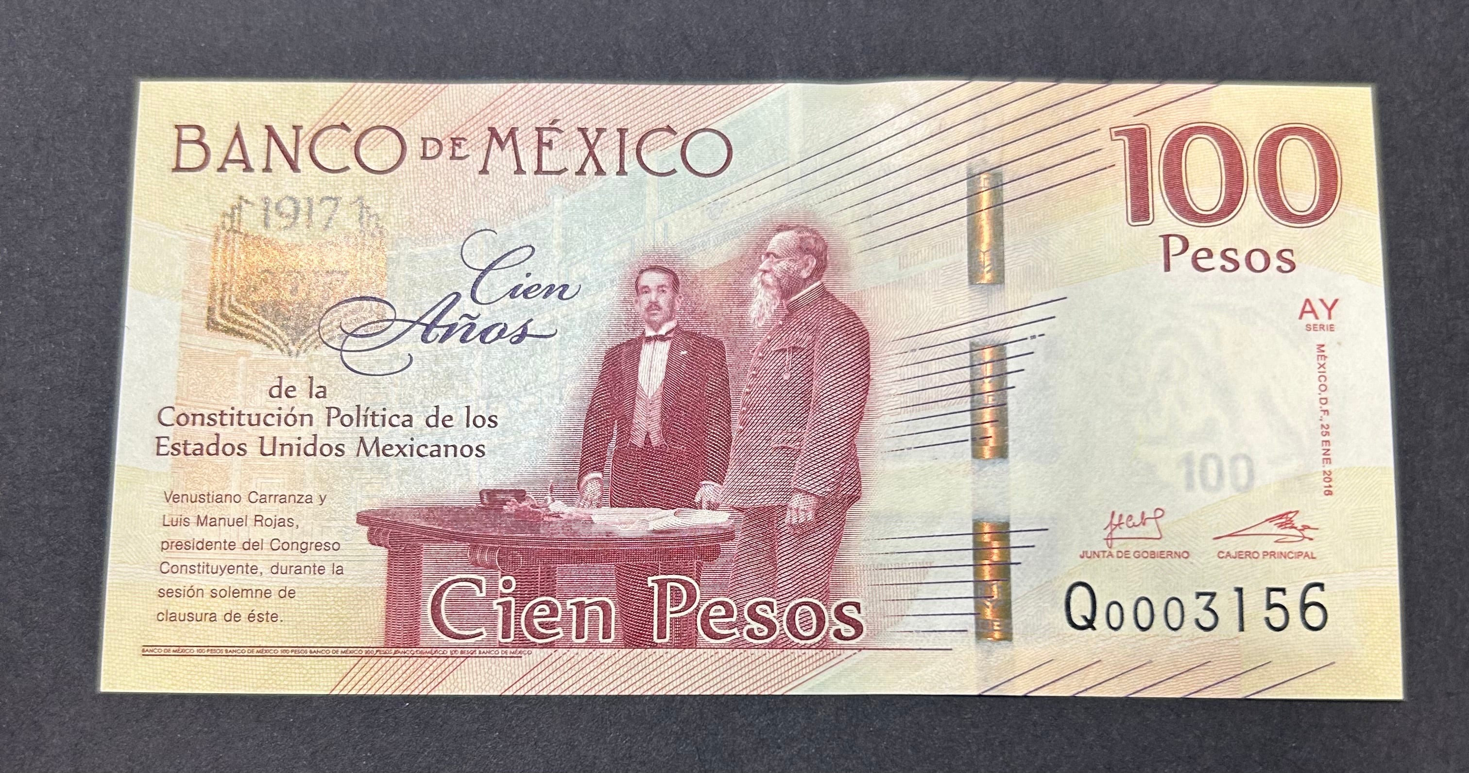 2016 100 Pesos Mexico AU