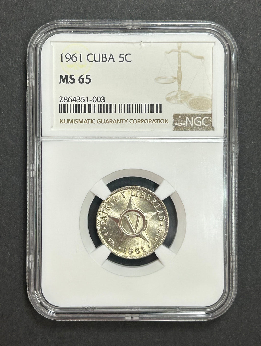 1961 5C MS 65 NGC