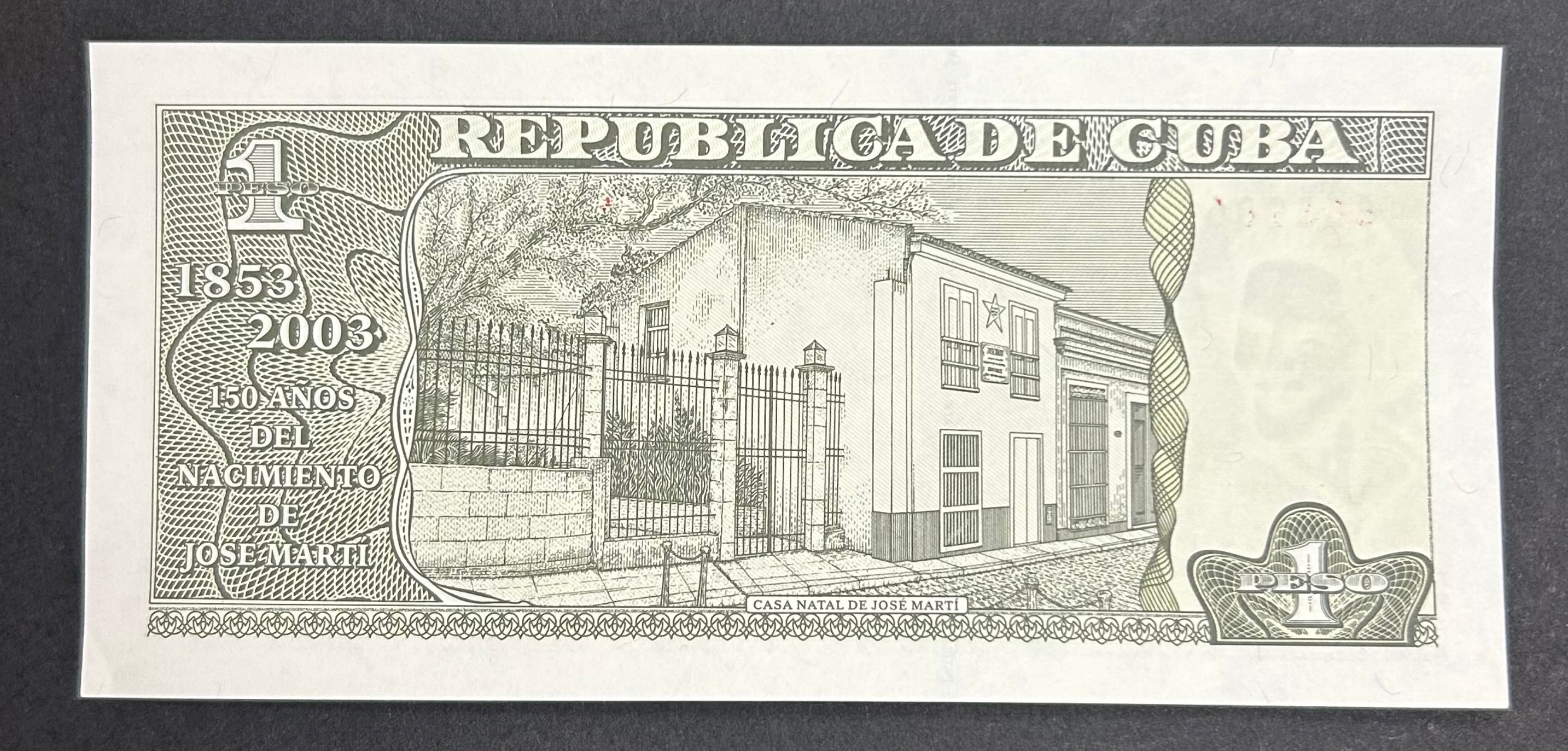 2003 1 Peso 150 Aniversario de José Marti UNC