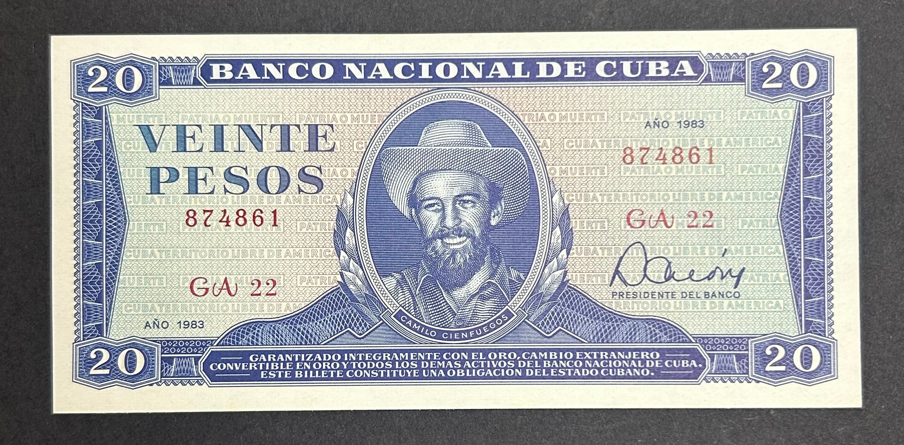 1983 20 Pesos AU-UNC
