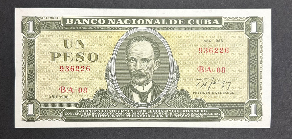 1988 1 Peso José Marti AU-UNC