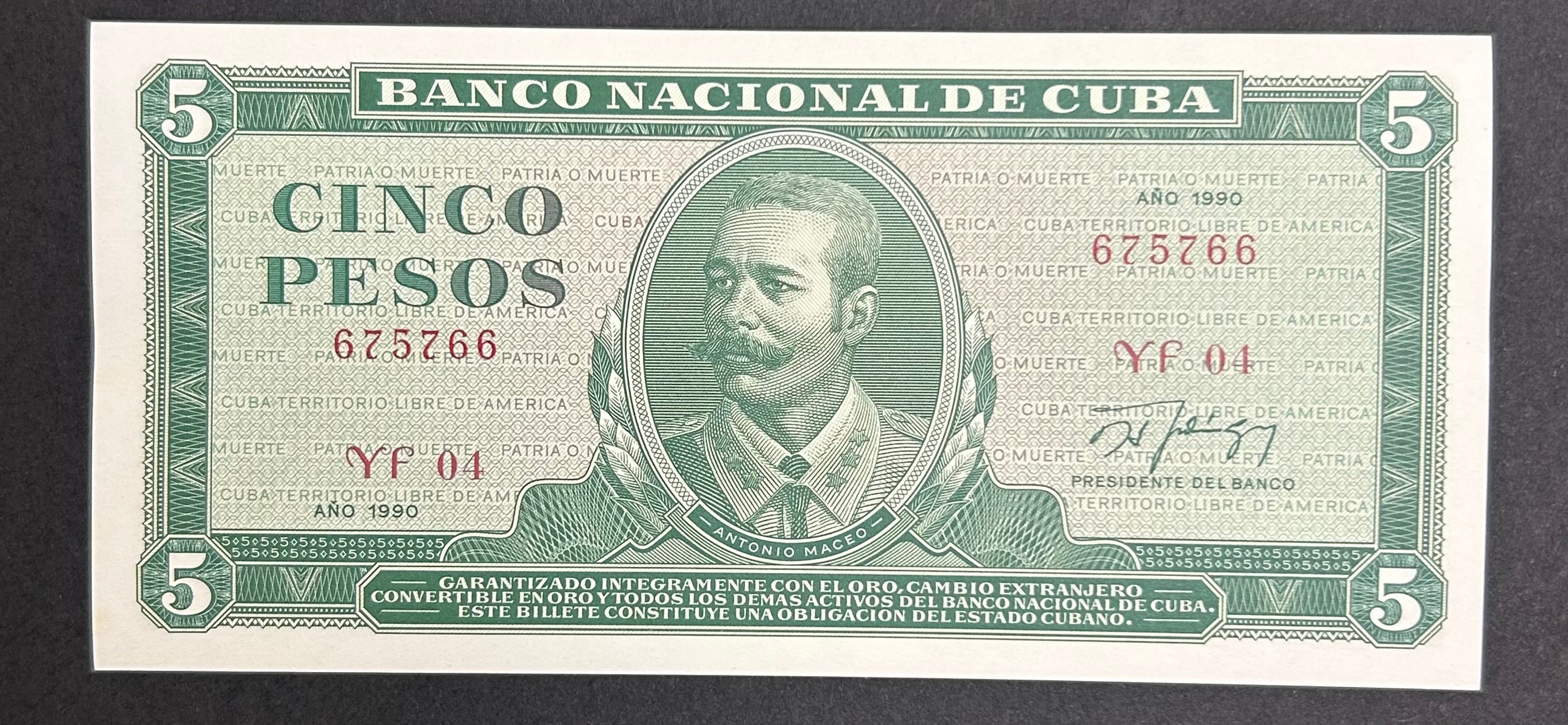 1990 5 Peso AU-UNC