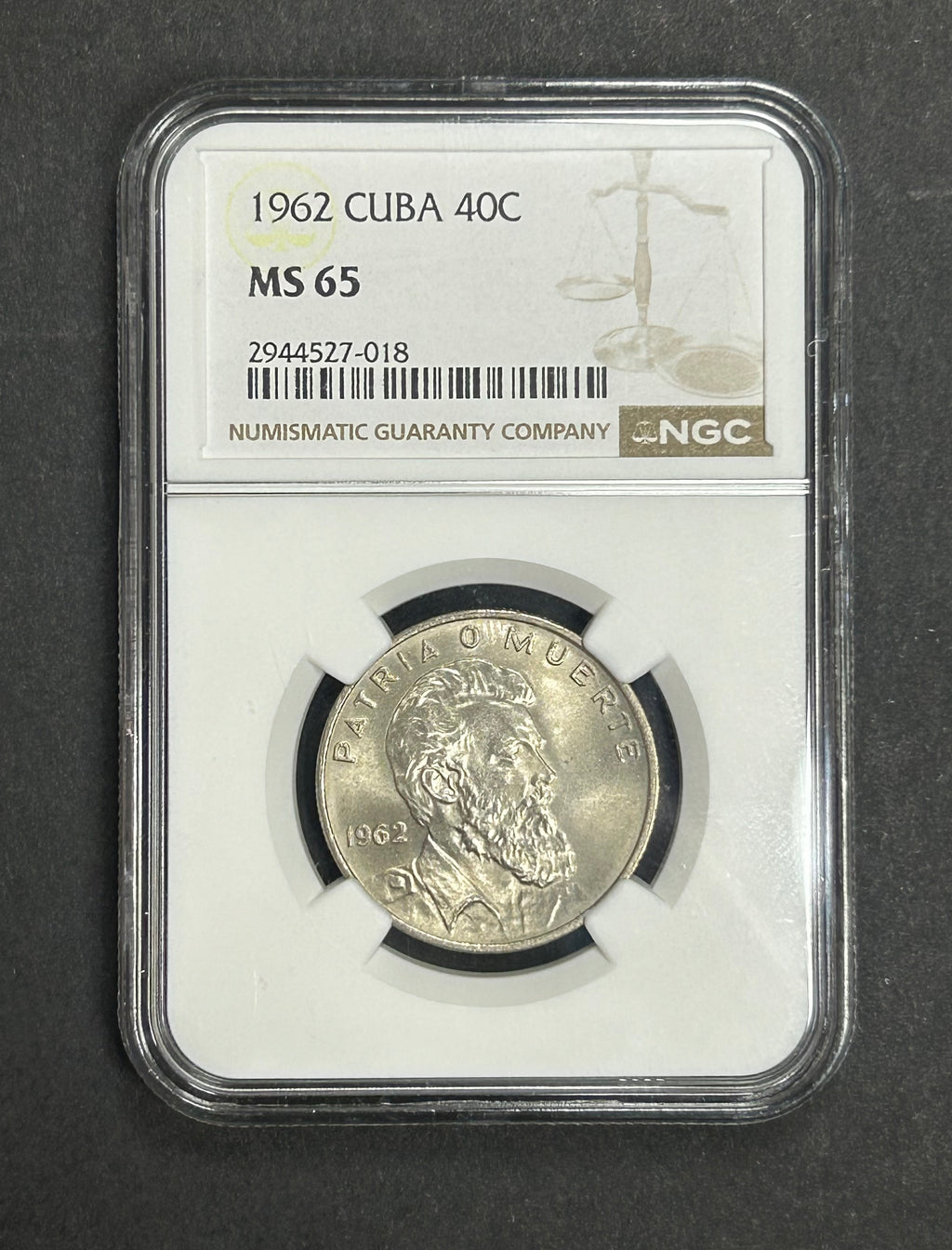 1962 40C MS65 NGC