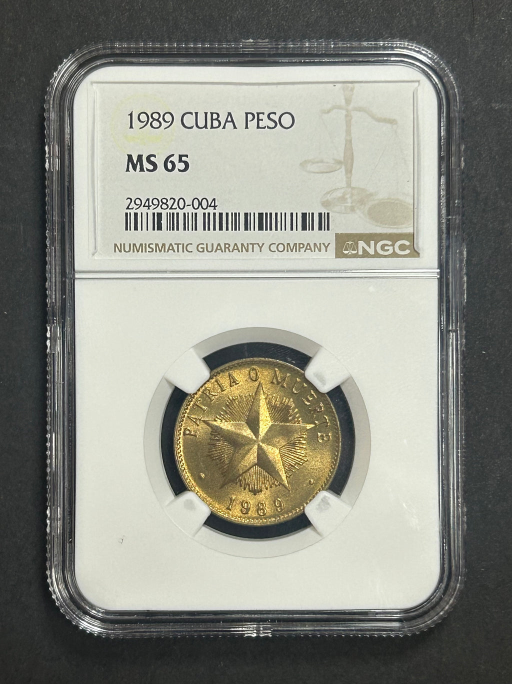 1989 1 Peso  MS65 NGC
