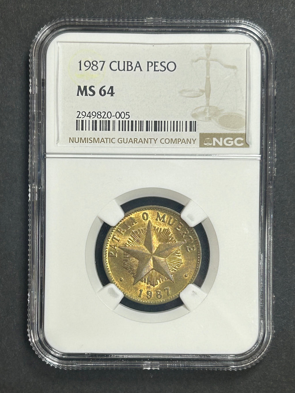 1987 1 Peso  MS64 NGC