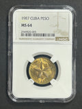 1987 1 Peso  MS64 NGC