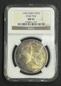 1934 1 Peso  MS64 NGC