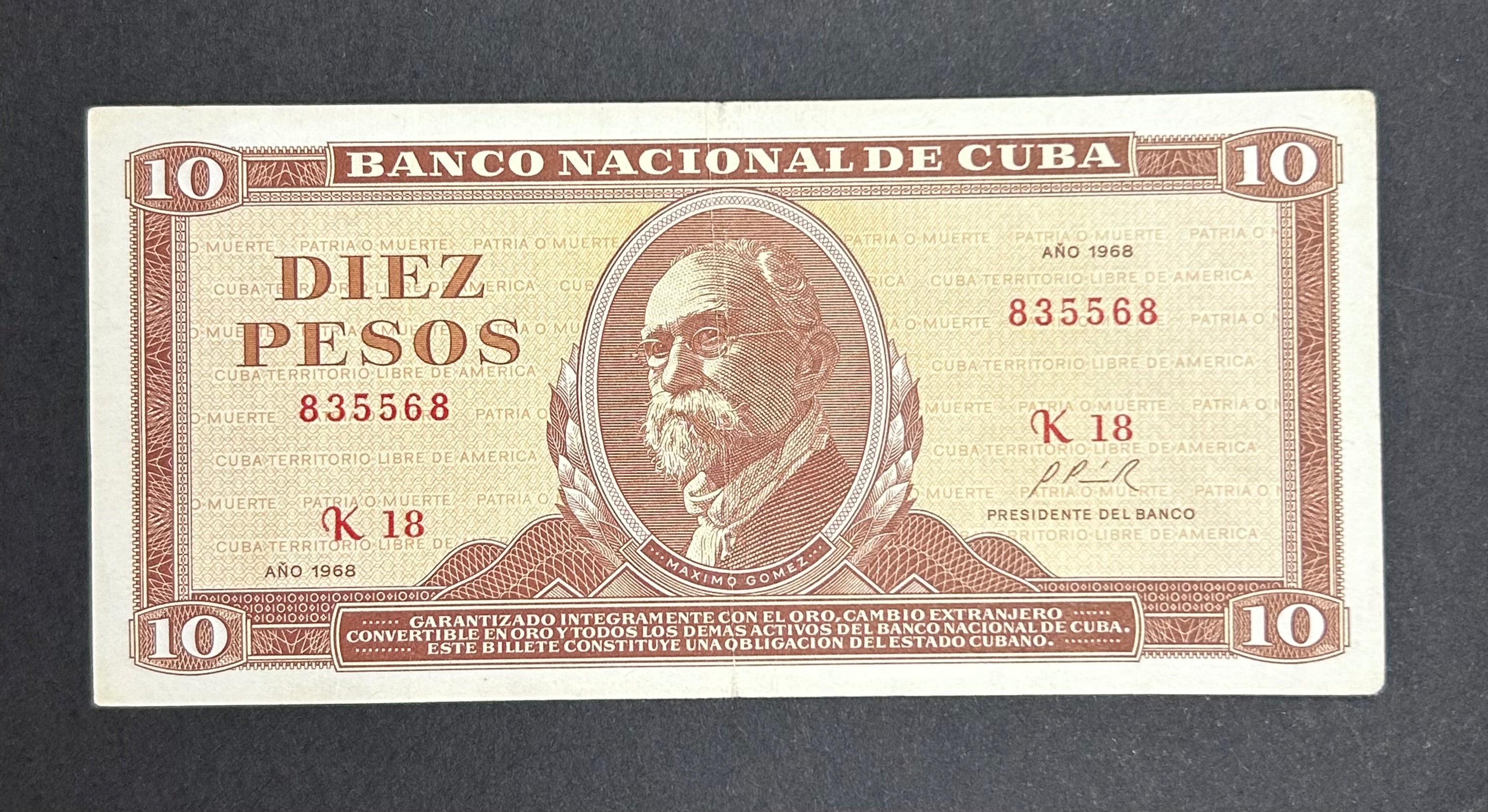 1968 10 Pesos Circulado