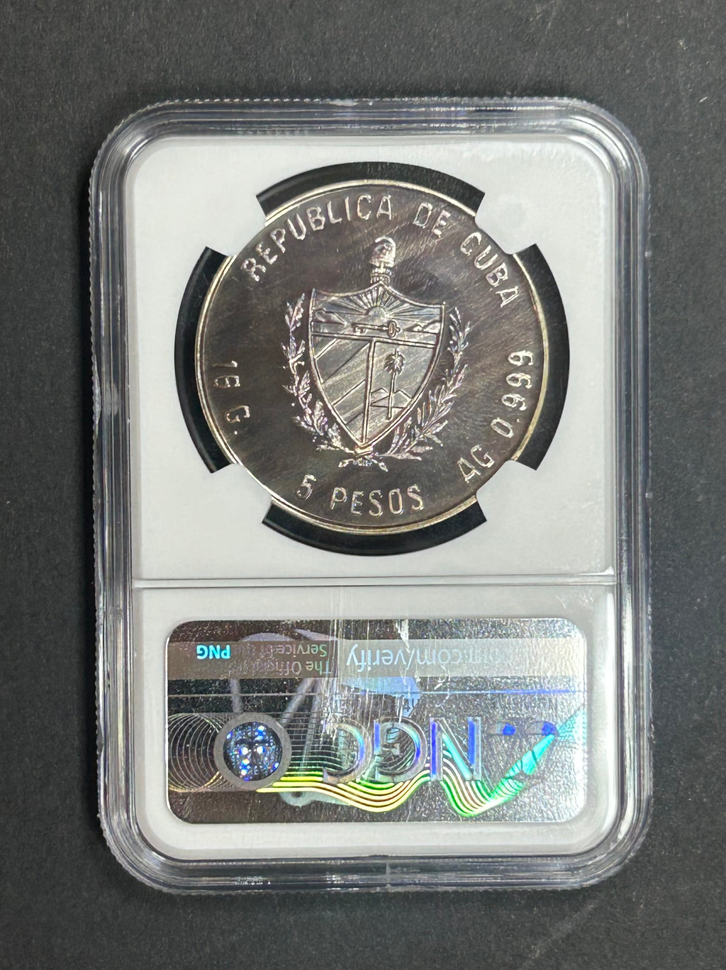 1990 5 Peso  PF Artificial Toning NGC