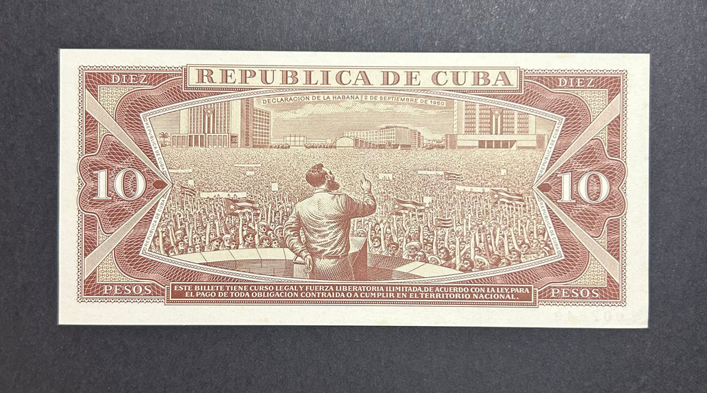1970 10 Pesos SPECIMEN AU