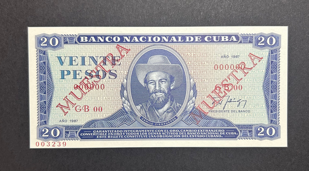 1987 20 Pesos MUESTRA AU-UNC