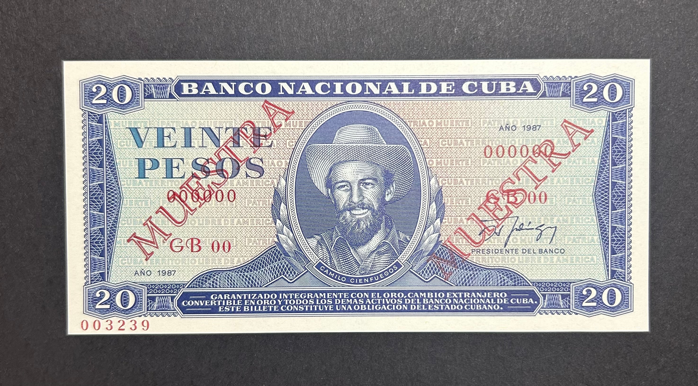 1987 20 Pesos MUESTRA AU-UNC