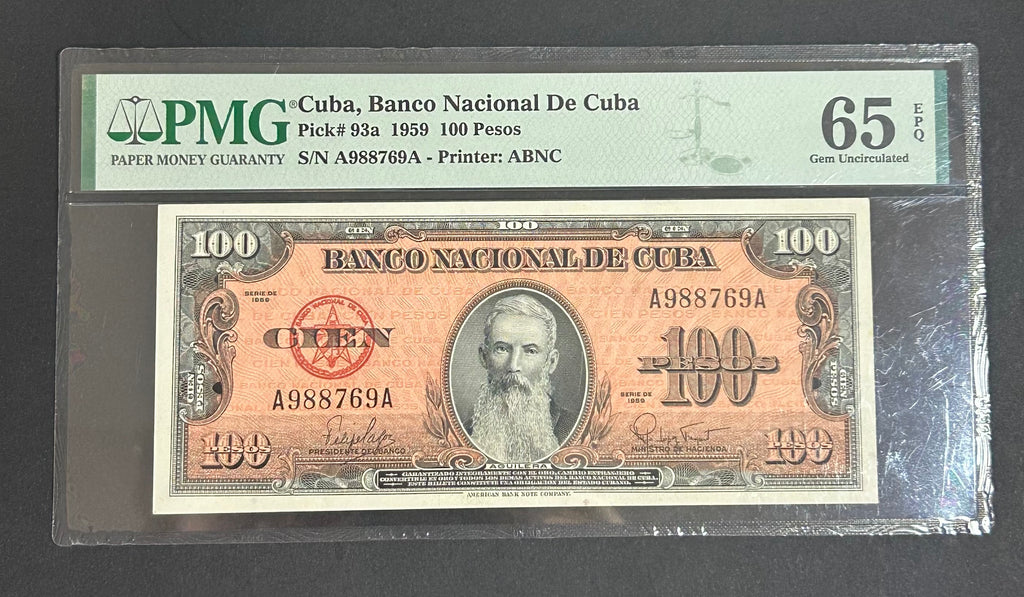 1959 100 Peso PMG 65 EPQ