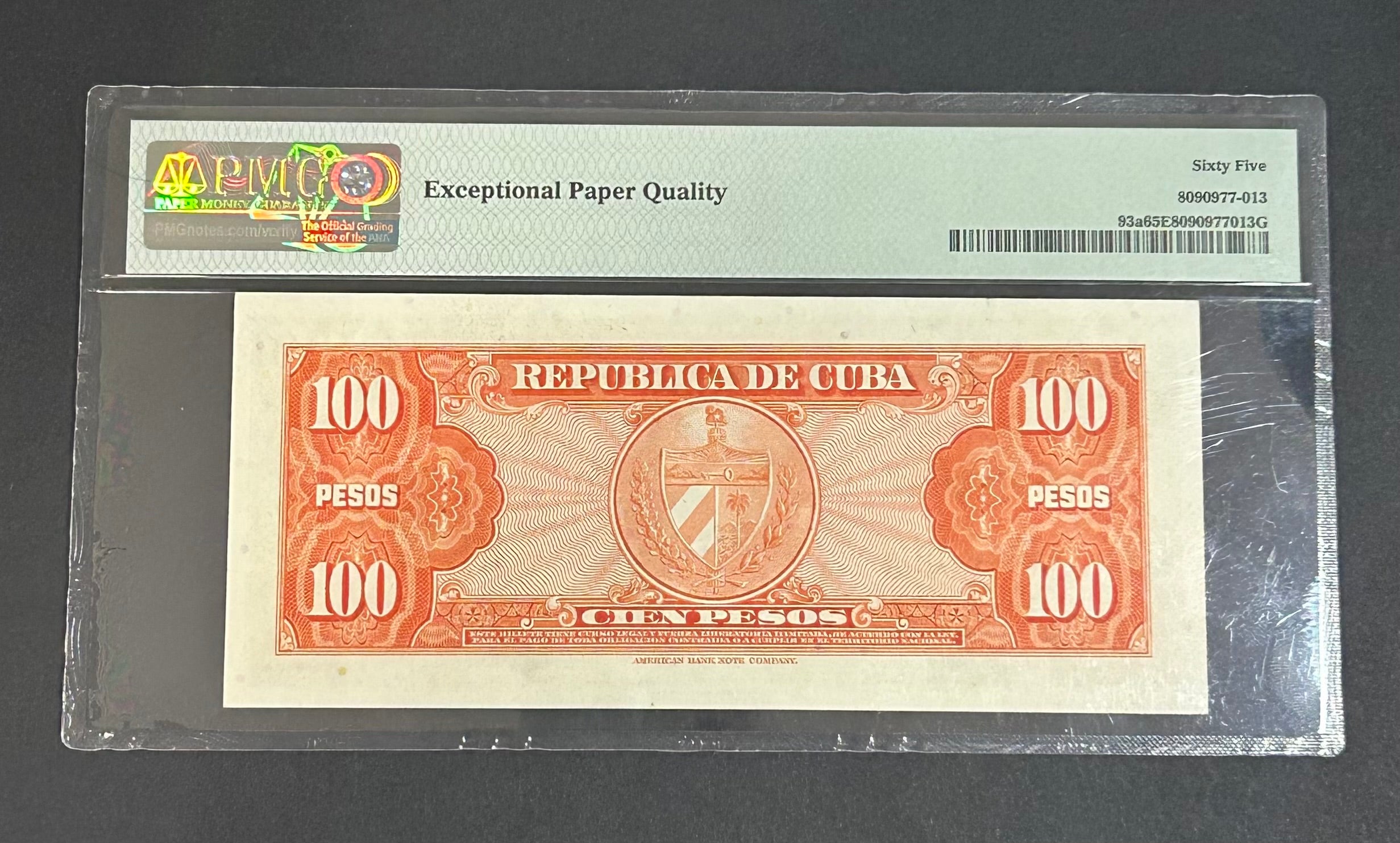 1959 100 Peso PMG 65 EPQ