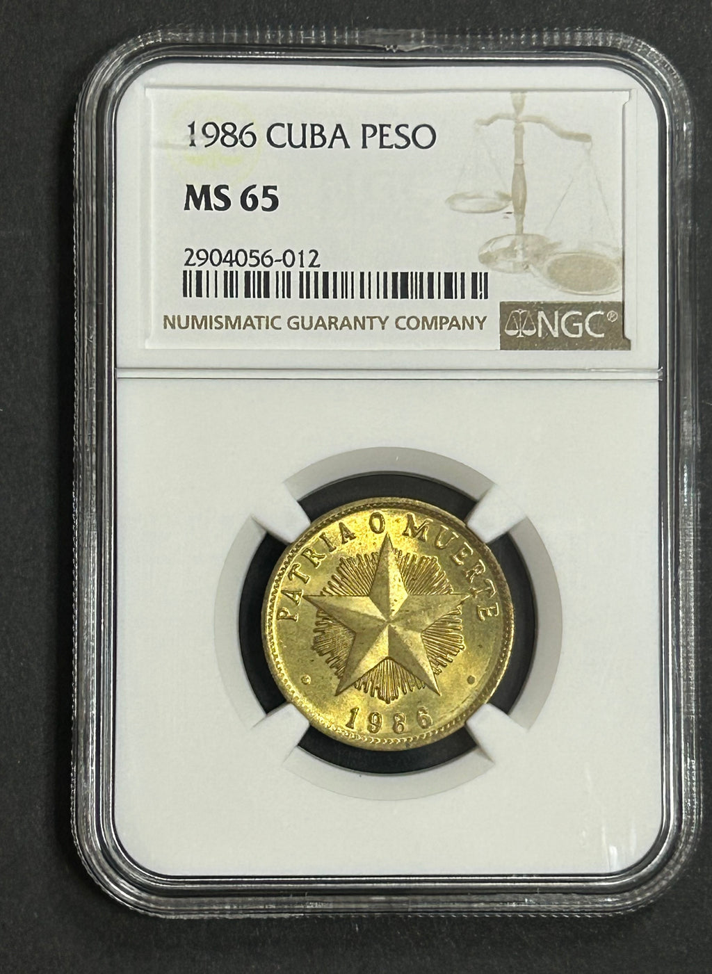 1986 1 Peso  MS65 NGC