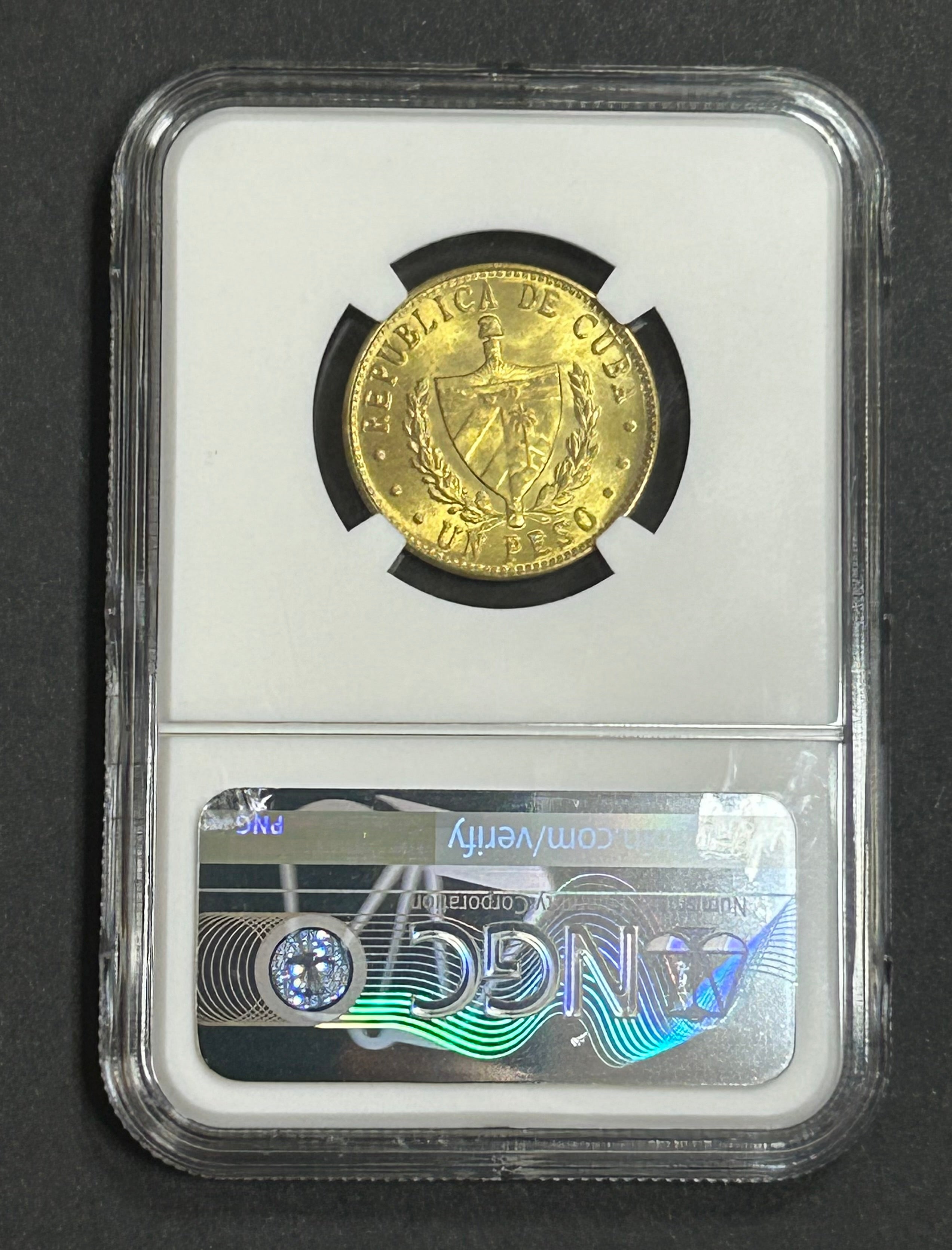 1986 1 Peso  MS65 NGC