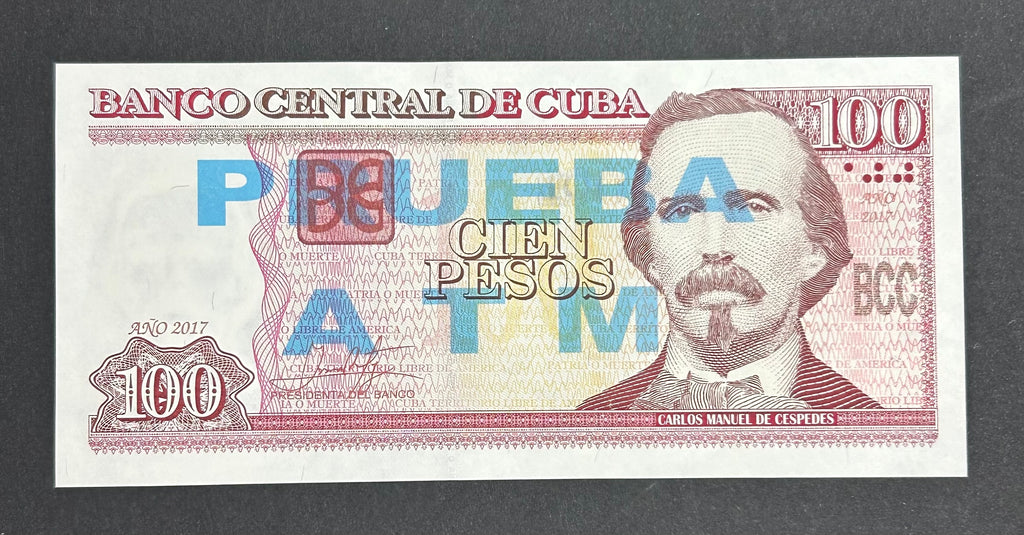 2017 100 Pesos PRUEBA ATM - UNC